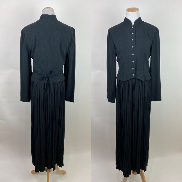 Vintage Dresses & Skirts - VTG 90s Faded Black Western Dress XS/S Cowgirl
